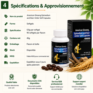 Complemento Alimenticio Vitalite Homme, Ginseng Americano, Epimedium, Gelatina de Asta de Ciervo, 90 Cápsulas - Product Image 4