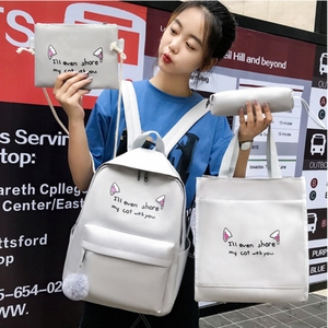 <span class=keywords><strong>Hot</strong></span> Bán Giá Rẻ Đa-Màu Sắc Dễ Thương Mèo Của Tai Mô Hình Học Sinh Ba Lô 4-Mảnh Thiết Lập Cô Gái Vai Trường Túi Nhà Sản Xuất - Product Image 4