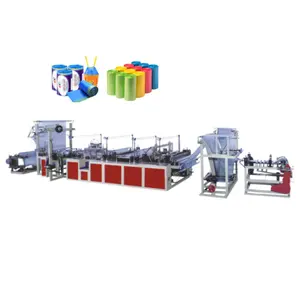 Fully Automatic Bopp Pp Pe double lines Side Seal Self Adhesive Bag Plastic Carry Bag Cutting Making Machine