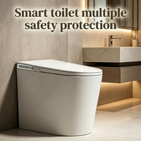 Siège de toilette intelligent à siphon intégré, économie d'énergie, chasse d'eau par induction, modes de nettoyage multiples pour salle de bain familiale