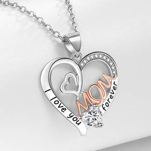 Nuova <span class=keywords><strong>Collana</strong></span> con Ciondolo a <span class=keywords><strong>Cuore</strong></span> Placcato di Lusso 2025, Design Economico e di Tendenza con Zirconia Cubica, Regalo per la Festa della Mamma - Product Image 3