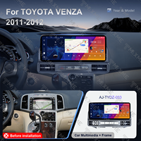 Kit complet de cadre de tableau de bord pour autoradio Android 12,3 pouces compatible avec Toyota Venza 11-12 LHD, écran de navigation, ensemble de montage