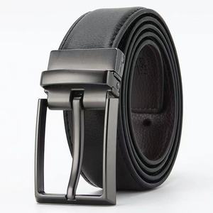 नए पुरुषों की वास्तविक चमड़े के मिश्र धातु सुई बकल बेल्ट रोटेटेटेटेबल टिकाऊ हल्के फैशन व्यवसाय बेल्ट - Product Image 6
