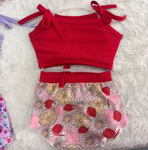 Set Estivo Cozy W59 Daisy Rainbow per Bambina, 2 Pezzi in Tessuto Morbido e Traspirante |   RTS |   Costume da bagno per bambini con chiusura a cintura a costine - Product Image 3