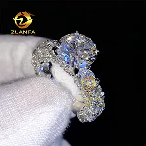 Pass Diamond Tester gioielli da sposa da sposa 10k oro bianco D colore Moissanite rotondo diamante fidanzamento eternità anello da donna
