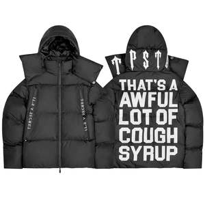 Chaqueta Casual con Capucha de Alta Calidad para Invierno, Cálida, Cortavientos, Resistente al Frío, con Cremallera, Tejido Lavado, con Estampado 'THAT'S a AWFUL LOT of COUGH SYRUP' - Product Image 1
