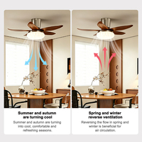 Ventilateur de plafond professionnel de luxe moderne à pales droites avec lumière, 6 vitesses, 25/36 pouces, 36W*2, 5 pales, CRI élevé