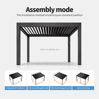 Pergola bioclimatique moderne en aluminium imperméable, toit à lames robuste, écologique, personnalisable, installation facile, extérieur