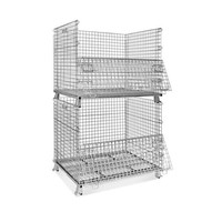 Conteneur en treillis métallique pliable robuste pour le stockage industriel