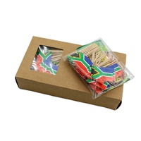 Drapeaux miniatures personnalisés en bois et bambou pour cure-dents, jetables, fabrication usine