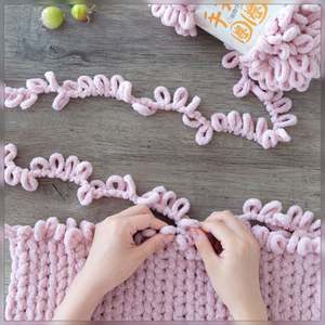 얀 공예 셔닐 소프트 루프 실 원사 손 뜨개질 멋진 청키 폴리 에스테르 원사 - Product Image 3