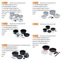 Ensemble de couverts de camping en plein air portable Plusieurs styles Batterie de cuisine de camping