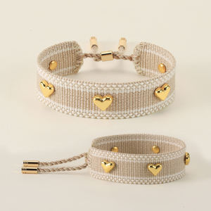 Nuova moda fatta a mano BohemiaTassel corda con rivetto a cuore regolabile braccialetto intrecciato Charm amicizia <span class=keywords><strong>male</strong></span> occhi blu braccialetti - Product Image 1