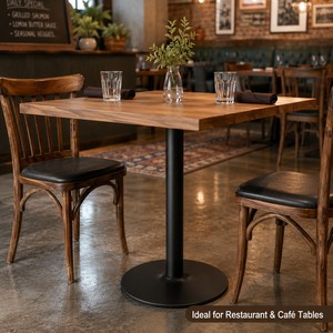 Base de table ronde en fonte de qualité commerciale, noir mat, hauteur 28,3 pouces, pour restaurant, bar, café, prix DDP USA - Product Image 2