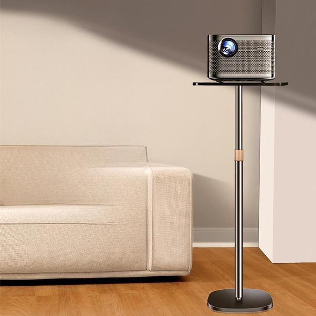 PJS01 Adjustable 1.6M Floor Projector Stand with Carbon Steel Tray and Heavy Duty Base