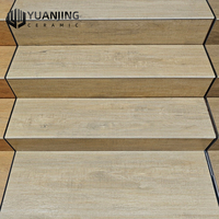 Carreaux de marche d'escalier 470x1200mm, carreaux de marche en bois pleine masse, antidérapants, résistants à l'usure, pour villa antique, duplex, finition mate