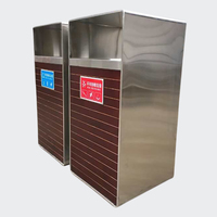 Nouveau design de poubelle extérieure en bois et acier poubelle peut sortir du parc poubelle de la rue poubelle publique de recyclage commerciale