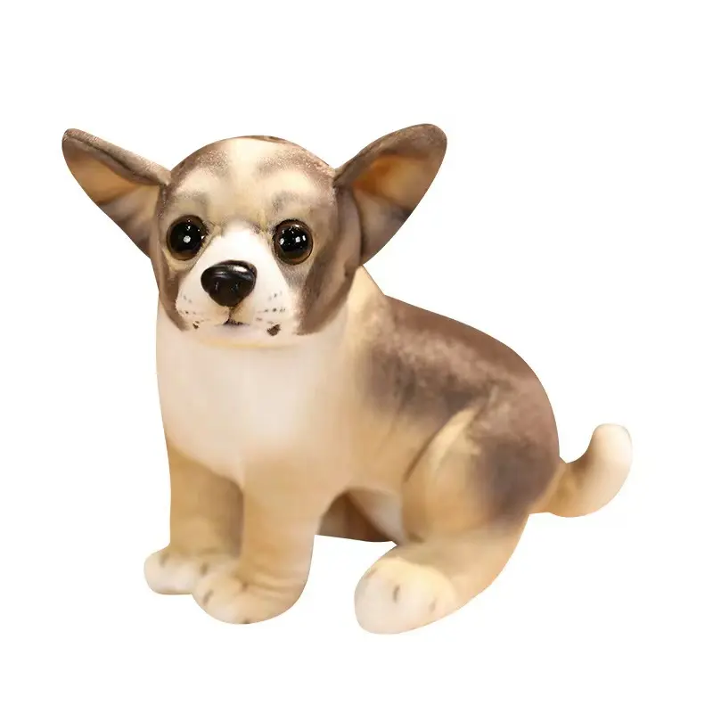 18CM Standing Realistic Simulation Dog Plush Toys Soft Stuffed Animals Toys Dog Birthday Gift