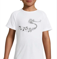 Benutzer definierte T-Shirts Sommer Musik Note Gitarre Graffiti Print Jungen und Mädchen T-Shirts Kleidung Kinder Cartoon Casual Tees Tops