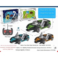 Voiture télécommandée quatre directions pour enfants, avec portes ouvrantes, modèle de voiture de sport simulée, jouet de course en plastique, 16-1 Street Vendor