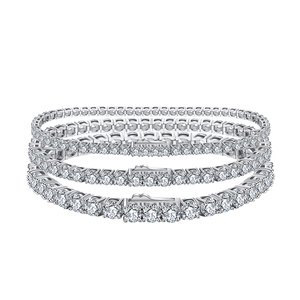 For SB128 Fine Jewelry Quality Rhodium Plated 925 Sterling <b>Silver</b> Cubic Zirconia CZ Tennis <b>Bracelet</b> for Women & Men - Product Image 1