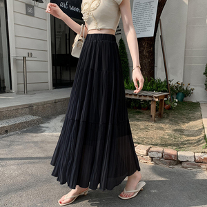 <span class=keywords><strong>Falda</strong></span> Larga de Gasa Plisada para Mujer, Estilo Fotorealista, Diseño Acampanado, Efecto Adelgazante, Colección Verano 2026 - Product Image 2