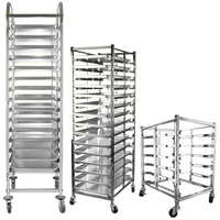 Troli Rak Loyang Pendingin Roti Anti Karat Stainless Steel Multi Layer untuk Dapur Komersial Haoxin