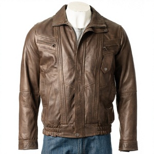 New Fashion Men <b>Leather</b> <b>Jacket</b> Zipper Style <b>Real</b> <b>Leather</b> <b>Jacket</b> for Men Best top quality Quality <b>Leather</b> <b>Jacket</b> Quality - Product Image 2