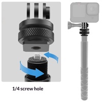 Adaptateur de base à triple griffe en alliage d'aluminium avec vis 1/4 et griffe porte-accessoire, compatible avec Insta360 X5/X4, GoPro Hero14 et appareil photo reflex numérique