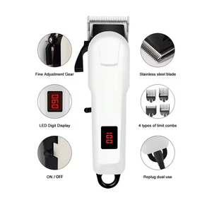 <span class=keywords><strong>Tondeuse</strong></span> à cheveux sans fil professionnelle, <span class=keywords><strong>tondeuse</strong></span> à barbe, rasoir électrique rechargeable avec écran LCD, lame en T, <span class=keywords><strong>kit</strong></span> étanche pour hommes - Product Image 3