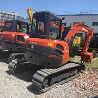 Excavatrices sur chenilles hydrauliques Kubota U55-4 d'occasion, 95% neuves, avec patins en caoutchouc et pinces à griffes, importées du Japon
