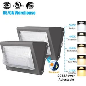 ETL UL DLC approuvé coquille de lampe en aluminium extérieur smd mur pack lumière 60w 80w 100w 120w 150 extérieur led mur pack lumière