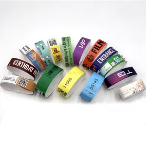Bracelets personnalisés imprimables multicolores Tyvek Hot Sell Logo Promotion personnalisée Art populaire par conception CMJN imprimé