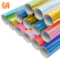 Vinilo Adhesivo Holográfico Arcoíris para Diseño de Letreros, Láminas y Rollos para Manualidades y Plotter de Corte