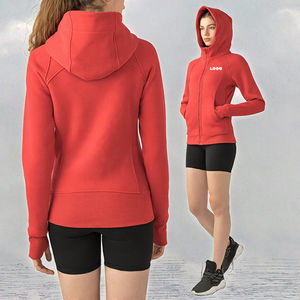 Sudadera con Capucha de Terciopelo <span class=keywords><strong>MGOO</strong></span> para Mujer, Sudadera Corta de Terciopelo Sólido Personalizada, Sudadera Holgada de Poliéster - Product Image 3