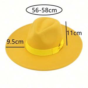 Sombreros Fedora de Moda para Mujer con Lazo Grande, Borde Plano y Corazón de Durazno, Novedad Primavera-Otoño - Product Image 2