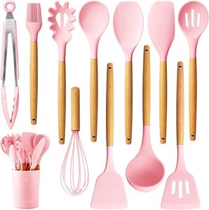 Hot Sale Eco-Friendly LFGB Certified Heat Resistant (-40C 230C) Silicone Spatula Non-Stick Wooden Handle Kitchen Utensil Set - Product Image 1