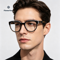 Montures de lunettes Flowerfour F2831 essentielles pour adultes, montures optiques en acétate à bordure complète, style vintage tendance