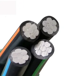 E-a2y 0.6/1kv kabel bundel udara 4x95 kabel paket PE 4*25 50 70 95 kabel overhead alloy terisolasi aluminium