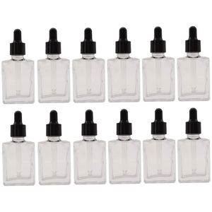 30ml 50ml 100ml Square Glass Serum <b>Dropper</b> <b>Bottles</b> for Essential Oil With Gold Sliver Bamboo Cap - Product Image 1