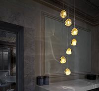 Luminaire suspendu moderne en grappe de verre organique clair pour comptoir de bar d'hôtel éclairage de projet direct de l'usine vente en gros personnalisée