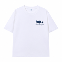T-shirt personnalisé brodé pour hôpital vétérinaire avec logo silhouette chien et chat pour uniforme du personnel de clinique vétérinaire