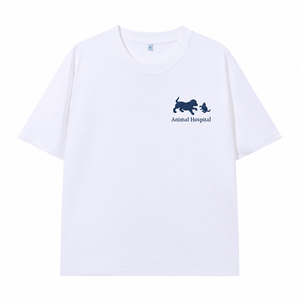 T-shirt personnalisé brodé pour hôpital vétérinaire avec logo silhouette chien et chat pour uniforme du personnel <span class=keywords><strong>de</strong></span> clinique vétérinaire - Product Image 3