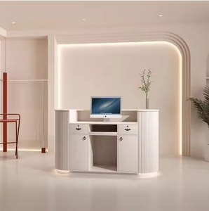 D 2025 New Best Selling Custom Reception <b>Desk</b> Beauty Salon Counter <b>Small</b> Reception Table Nail Salon Circular Reception <b>Desk</b> - Product Image 4