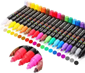 28 Colors Permanent DIY Craft Water Based Acrylic Paint Marker Pens For Rocks Ceramic Glass