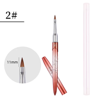 Ensemble professionnel de pinceaux à ongles en plastique souple pour manucure, dégradé, avec manche métallique, extension, sculpture, stylo à cristaux, acrylique, Kolinsky