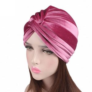 Turban extensible torsadé pour femme, bonnet chimio pour le cancer, couvre-chef, foulard, turban en velours, cadeau - Product Image 1