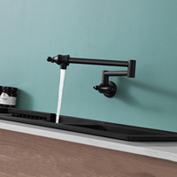 Grifo de Cocina Plegable Negro Mate Flexible para Pared, Relleno de Ollas, en Oferta