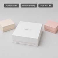 Boîte cadeau personnalisée blanche peu profonde à couvercle magnétique, étanche, pliable, en carton, finition mate, gaufrage, vente en gros usine