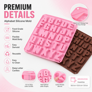 Stampo in Silicone Personalizzato per Alfabeto, Grado Alimentare, per Decorazione di Cioccolato, <span class=keywords><strong>Caramelle</strong></span>, Biscotti e Torte, Facile da Sformare, OEM ODM Privato - Product Image 1